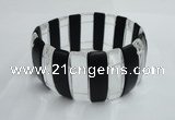 CGB422 7.5 inches 9*29mm blackstone & crystal gemstone bracelet