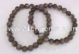 CGB4569 7.5 inches 7mm round black sunstone beaded bracelets