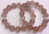 CGB4635 13mm - 14mm round red rutilated quartz beaded bracelets