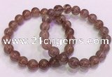 CGB4642 10mm round red rutilated quartz beaded bracelets