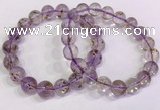 CGB4662 10mm - 11mm round purple phantom quartz beaded bracelets