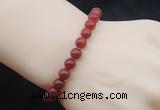 CGB5024 6mm, 8mm round red agate beads stretchy bracelets