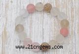 CGB5501 10mm, 12mm round matte volcano cherry quartz beads stretchy bracelets