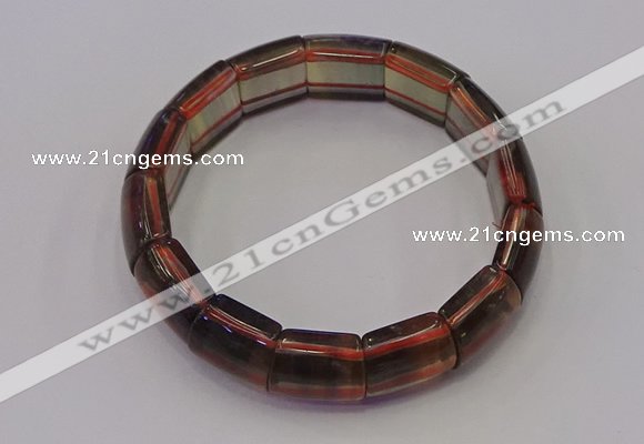 CGB664 7.5 inches 13*15mm rainbow fluorite gemstone bracelet