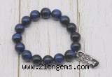 CGB6827 10mm, 12mm blue tiger eye beaded bracelet with alloy pendant