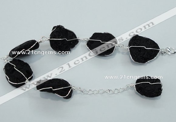 CGB715 8 inches 15*20mm - 20*25mm nuggets lava gemstone bracelets