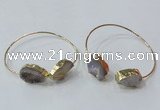 CGB840 15*20mm - 18*25mm freeform druzy agate gemstone bangles