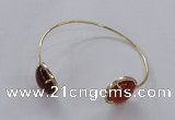 CGB855 15mm flat round agate gemstone bangles wholesale