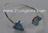 CGB961 15*15mm - 18*18mm heart druzy agate bangles wholesale