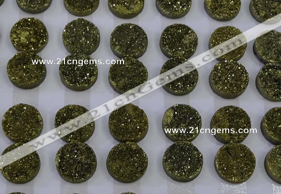 CGC121 16mm flat round druzy quartz cabochons wholesale