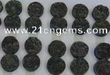 CGC134 18mm flat round druzy quartz cabochons wholesale