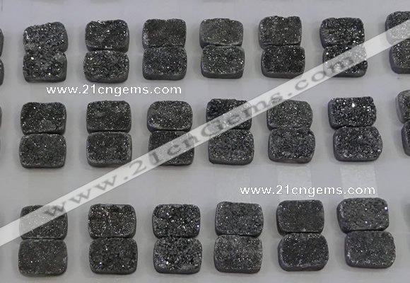 CGC200 10*14mm rectangle druzy quartz cabochons wholesale