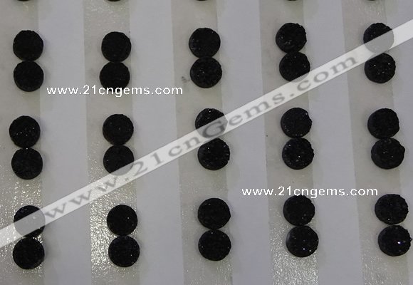 CGC70 6mm flat round druzy quartz cabochons wholesale