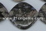 CGE02 15.5 inches 30*30mm diamond glaucophane gemstone beads