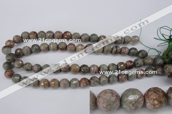 CGG14 15.5 inches 10mm faceted round ghost gemstone beads wholesale
