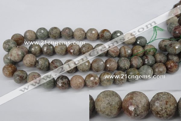 CGG17 15.5 inches 16mm faceted round ghost gemstone beads wholesale
