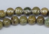 CGJ62 15.5 inches 8mm round green line jasper beads wholesale