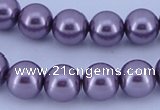 CGL146 5PCS 16 inches 12mm round dyed glass pearl beads wholesale