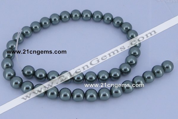 CGL217 5PCS 16 inches 14mm round dyed glass pearl beads wholesale