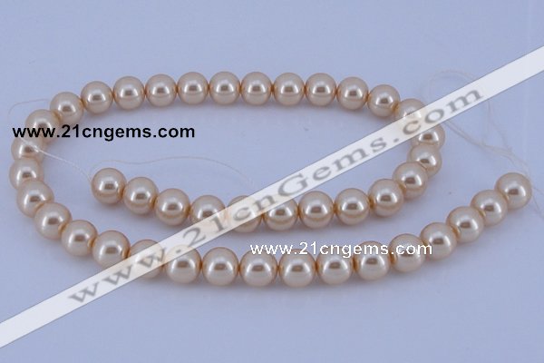 CGL45 5PCS 16 inches 10mm round dyed glass pearl beads wholesale