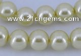 CGL82 10PCS 16 inches 4mm round dyed glass pearl beads wholesale