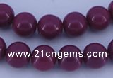 CGL878 10PCS 16 inches 4mm round heated glass pearl beads wholesale