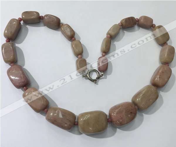 CGN123 22 inches 10*14mm - 20*30mm nuggets rhodochrosite necklaces