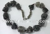 CGN143 19.5 inches 10*14mm - 20*30mm nuggets smoky quartz necklaces
