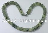 CGN175 20 inches 7*12mm - 9*12mm tyre matte prehnite necklaces