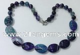 CGN255 20.5 inches 8mm round & 18*25mm oval agate necklaces