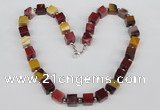 CGN31 18.5 inches 10*10mm cube mookaite gemstone necklaces