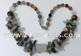 CGN332 20.5 inches chinese crystal & mixed gemstone beaded necklaces