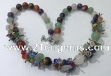 CGN363 19.5 inches chinese crystal & mixed gemstone beaded necklaces