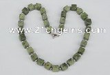CGN40 18.5 inches 10*10mm cube green lace gemstone necklace jewelry