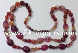CGN585 23.5 inches striped agate gemstone beaded necklaces