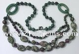 CGN604 23.5 inches imitation ruby zoisite gemstone beaded necklaces