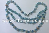 CGN655 22 inches chinese crystal & striped agate beaded necklaces