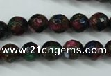 CGO11 15.5 inches 6mm faceted round gold multi-color stone beads