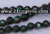 CGO112 15.5 inches 8mm faceted round gold green color stone beads