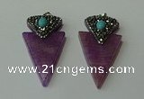 CGP102 30*55mm arrowhead agate gemstone pendants wholesale