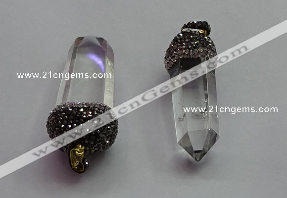 CGP1521 20*44mm - 20*60mm sticks white crystal pendants