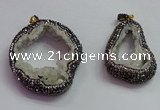 CGP1540 30*40mm - 40*55mm freeform druzy agate pendants