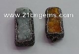 CGP1545 20*40mm - 22*45mm rectangle druzy agate pendants