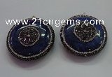CGP1581 45mm coin sodalite gemstone pendants wholesale