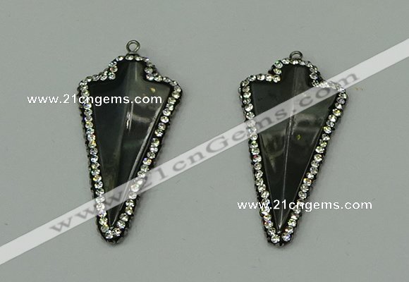 CGP163 22*45mm arrowhead hematite gemstone pendants wholesale