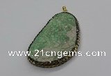 CGP3026 35*50mm - 40*65mm freeform green apple jasper pendants