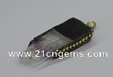 CGP3076 25*50mm - 30*65mm freeform druzy amethyst pendants