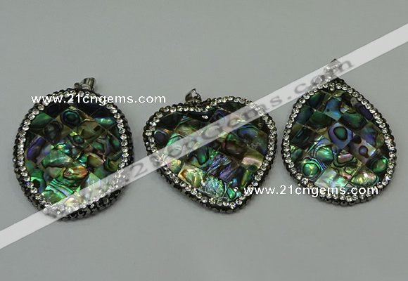 CGP311 35*45mm - 40*40mm abalone shell pendants wholesale