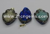 CGP3112 30*45mm arrowhead druzy agate pendants wholesale
