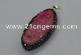 CGP3131 25*50mm - 25*55mm oval druzy agate pendants wholesale